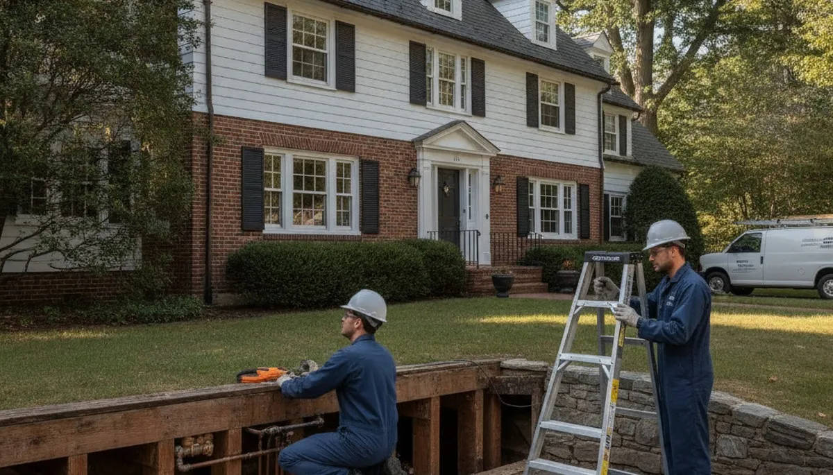 Plumber repairing a pipe in Wellesley, MA for reliable plumbing service