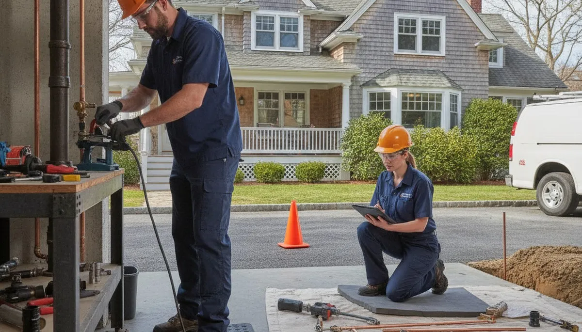 Plumber repairing sink in Wellesley, MA for reliable residential plumbing service
